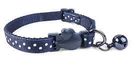 Adjustable WonderLust - Navy Polka Cat Collar